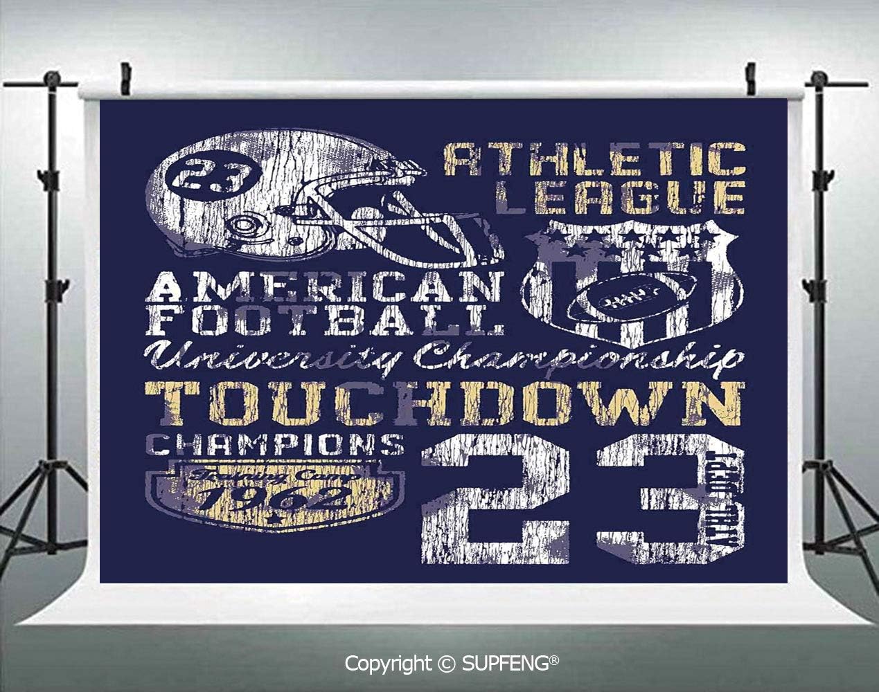Amazon 写真背景 レトロ アメリカンフットボール カレッジイラスト アスレチック チャンピオンシップ アパレル 装飾 3d 背景幕 写真撮影 背景 スタジオ小道具 バックペーパー 背景布 通販