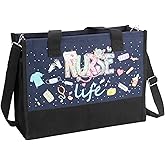 AJFHKJ Nurse Tote Bag,Nurse Gifts Large Tote Bag for Women,Appreciation Gifts for Graduation Retirement Nurse Friend Sister,Waterproof Nurse Bag with Pockets and Zipper for Work,Travel,Grocery