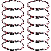 JEANUE 12Pack Baseball Necklaces for Boys, 18inches Braided Rope Tornado Titanium Sports Necklaces, Ideal for Baseball Team Gifts, Party Favors, Baseball Accessories Drip,Multi-Color