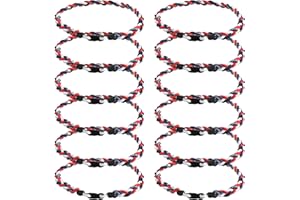 JEANUE 12Pack Baseball Necklaces for Boys, 18inches Braided Rope Tornado Titanium Sports Necklaces, Ideal for Baseball Team Gifts, Party Favors, Baseball Accessories Drip，Multi-Color