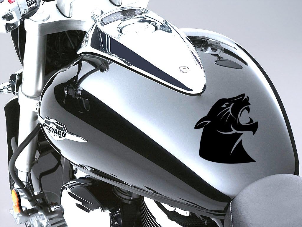 PANTHER HEAD Motorbike Fuel Tank Sticker Car Decal 100mm x 90mm - Black