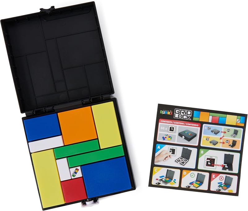 Gioco Rubik's Cube Gridlock, gioco di risoluzione di problemi ispirato al classico giocattolo tattile e rompicapo, per adulti e bambini dai 7 anni in su