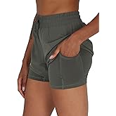90 Degree By Reflex Lightweight Workout Shorts 2 in 1 Running Yoga Gym Shorts with Inner Biker Short Pockets