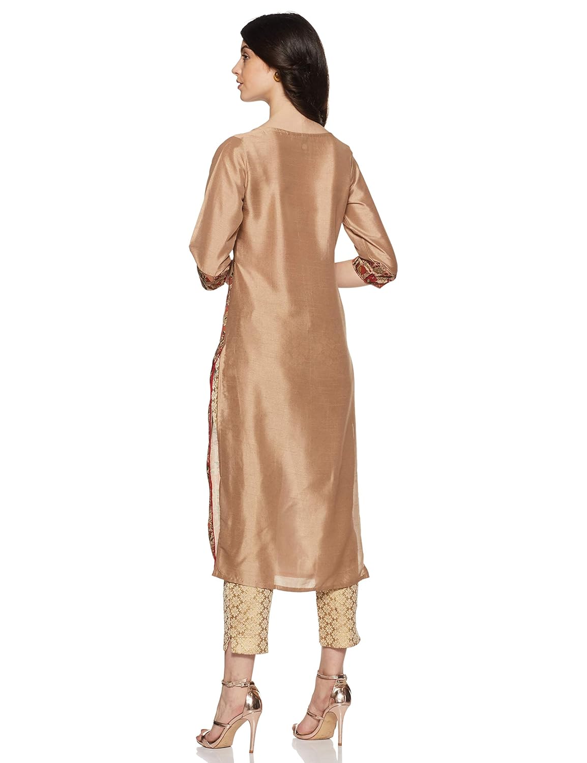 janasya women's art silk straight kurta