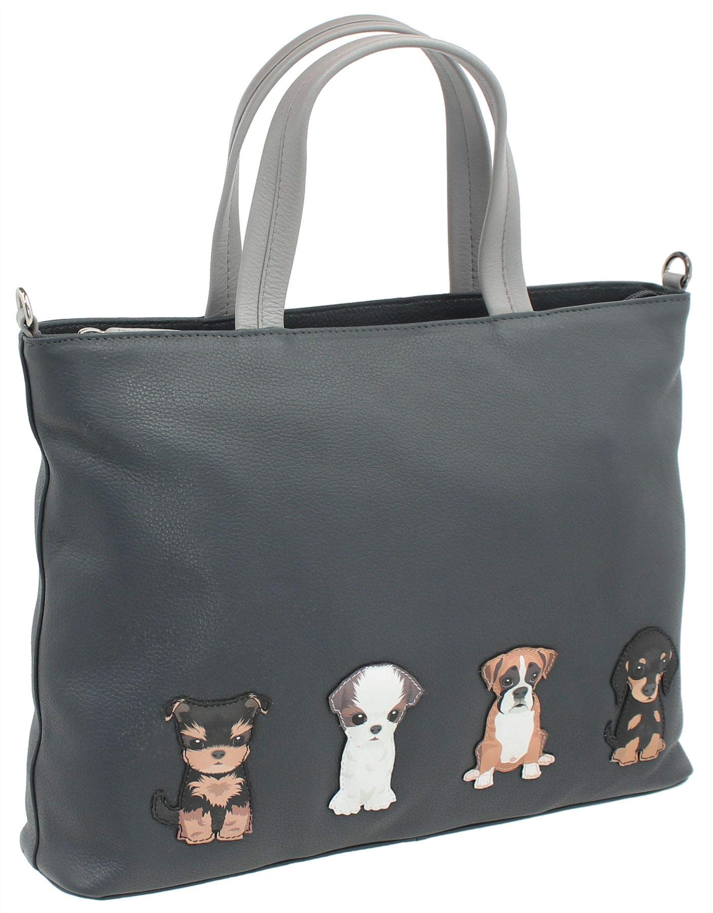 Mala Leather Best Friends Collection Leather Grab Bag 7217_65 Grey