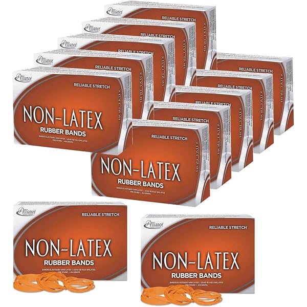 Amazon.com : Alliance 37546 Non-Latex Rubber Bands, Sz. 54, Orange  