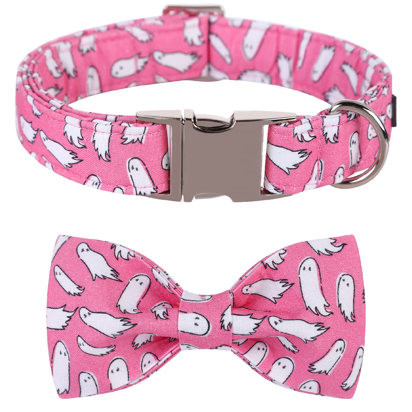 Lionet Paws Dog Collar with Bowtie, Halloween Bowtie for Dogs and Cats, Adjustable Comfortable Dog Collar Girl, XS, Neck 20-30cm