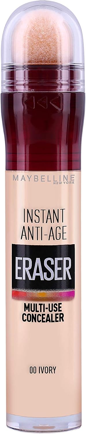 Maybelline New York Concealer, Instant Anti-Age Effect Concealer, Eraser with Micro Eraser Applicator, No. 00 Ivory, 6.8 ml