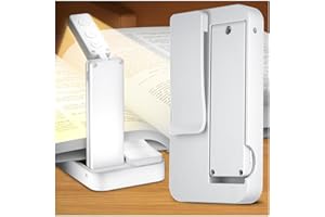 Lucarni Reading Light,Foldable Book Light,3 Color & Stepless Dimming Book Light for Reading at Night,700mAh Battery for Long-Lasting,Ultra Lightweight and Pocket-Sized for Book Lovers Gifts (White)