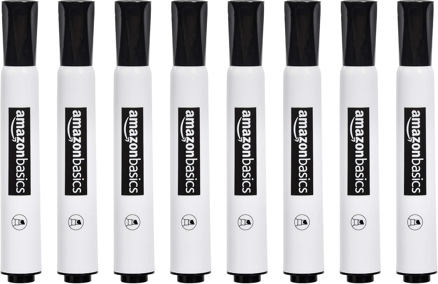 AmazonBasics LowOdor Dry Erase Markers Chisel Tip 8 Pack (Black