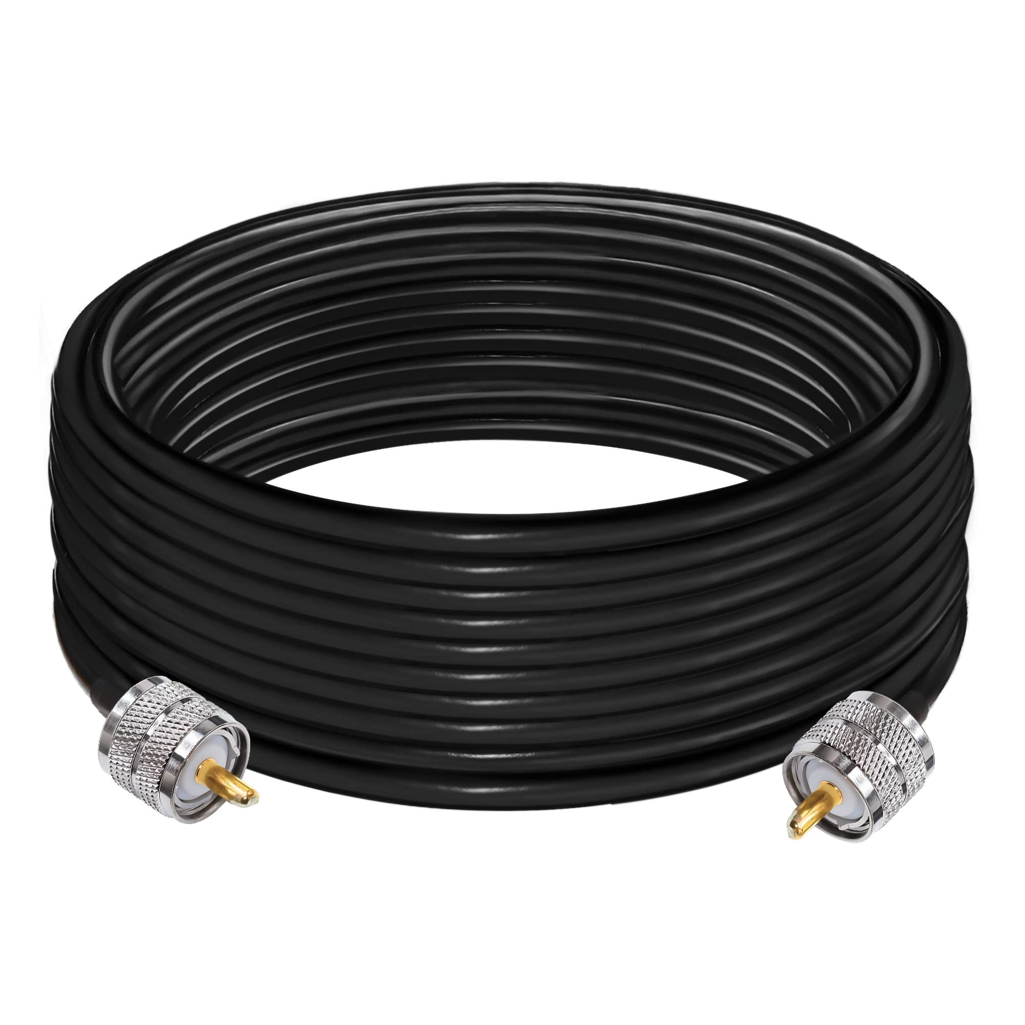 TUOLNK RG58 CB Radio Cable - 32.8ft (10M) Coaxial Cable, PL259 SO239 UHF Male to Male Extension, Low Loss RF Black Coax for Two Way Radio & Wireless LAN Devices