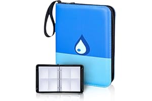 CLOVERCAT Card Binder, 4Pocket Trading Card Album, 400Pocket Double Sided Display Card Binder, Expandable, 3-Ring Zipper Sports Book is Gifts for Boys and Girls, for YuGiOh, MTG, TCG, Game Card & Sports Card