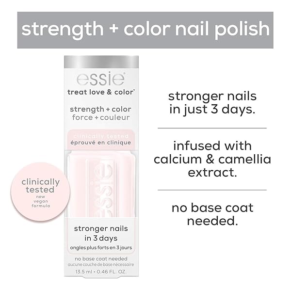 ESSIE TREAT, LOVE AND COLOR, STRENGTH AND COLOR NAIL CARE POLISH, BERRY BLAST, SHEER BERRY, 0.46 OUNCE