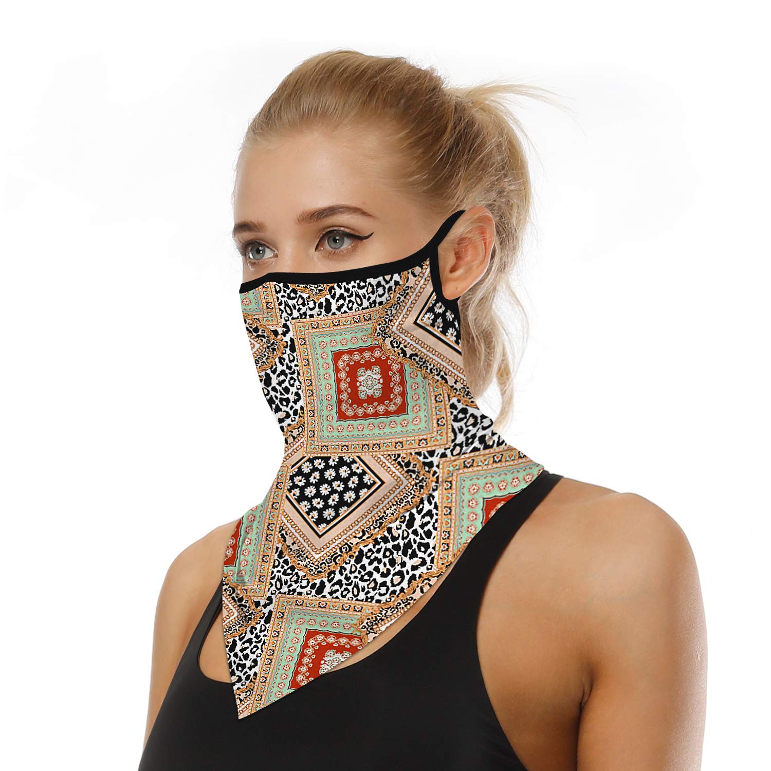 ZCBRISK Ear Hangers Face Mask Seamless Bandanas Headband Scarf Neck Gaiter Sun UV Wind Protection Earhook Balaclava