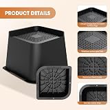 MYMULIKE Bed Risers 4 Inch Heavy Duty Up to 6000 Lbs L Shape 4 Pack Black view 4
