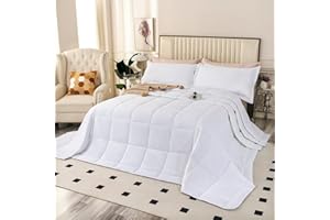 SOULOOOE Oversized King Plus Comforter, 128x120 Extra Large King Size Quilts 3 Pieces, Lightweight Reversible All Season Down Alternative Duvet Insert Comforter with 8 Corner Tabs -White
