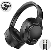 Noise Cancelling Headphones - 2025 Upgraded Wireless Over Ear Bluetooth Headphones Comfort Fit, 100H Playtime, Deep Bass, Hybrid Active Noise Canceling, Crystal Clear Calls for Travel/Office - Black