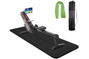 TONINT Rowing Machine Mat 96" x 30" with Storage Bag and Sports Towel,Treadmill Mat for Carpet & Hardwood Floors,Rower Mat,Elliptical Mat,Bike Mat,Gym Exercise Equipment Mat,Fitness Equipment Mat