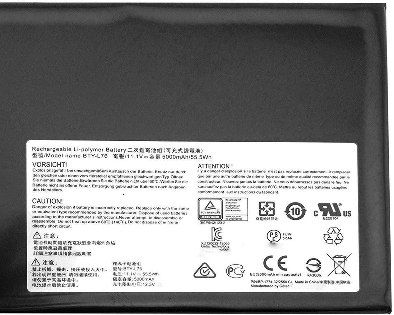 BTY-L76 Laptop Battery Replacement for MSI 2PE-025CN 2QE-083CN GS70 2PE-026CN GS70 2QE-084CN GS70 2QD-487CN GS70 2PC-633XCN 2QE-083CN GS70 Series(11.1V 58.8Wh) - Image 4