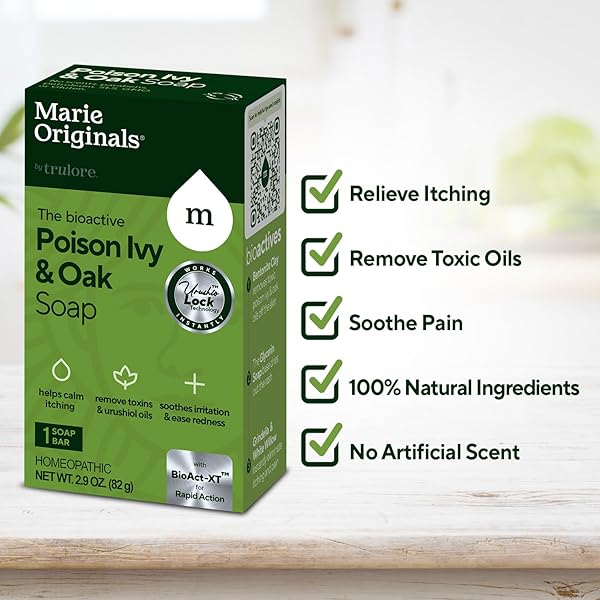 MARIE’S ORIGINAL POISON IVY SOAP BAR | ALL NATURAL POISON IVY TREATMENT | ANTI-ITCH SKIN CLEANSER BAR WASH FOR POISON IVY, POISON OAK & SUMAC | REMOVES OILS, SOOTHES & RELIEVES RASHES | 2.9 OUNCES