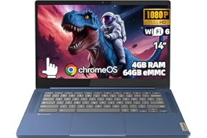 Lenovo IdeaPad Slim 3 Chromebook, 14" FHD Touch Display, 100% sRGB, MediaTek Kompanio 520, 4GB RAM, 64GB eMMC, MicroSD, Wi-Fi