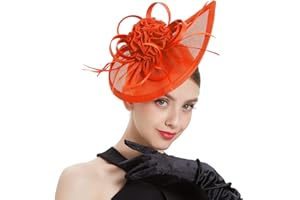 LATIMOON Fascinators Hat for Women Tea Party Headband Mini top Hats Cocktail Flower Mesh Feathers Hair Clip