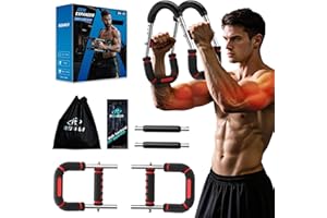 RENRUI Twister Arm Trainer, Adjustable 5 Resistance Levels (40-130 lbs) Chest & Arm Workout Equipment for Men & Women, Ergonomic Home Gym Strength Trainer with Anti-Slip Handles & Carry Bag