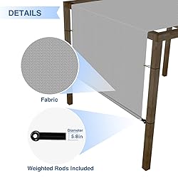 E&K Sunrise 8'Wx26'L Outdoor Shade Canopy Cover