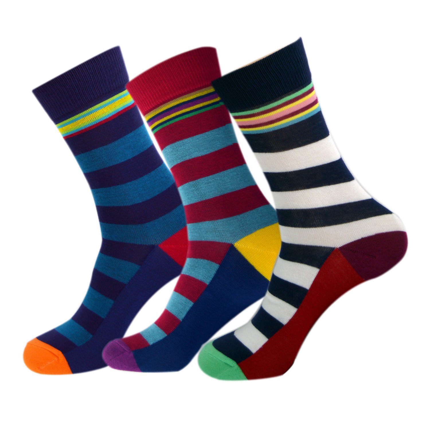 Jasmine Silk 3 Pairs Supersoft Mens Bamboo Socks Thermal Sock 7-11 Stripe (Rugby Stripe))