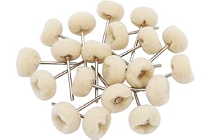 PHYHOO Buffing Polishing Wheel Kit Aluminum Polish Mounted Cotton Soft Fine 3/32 Shank Buff Wheels Shank Rotary Tools Accessories Pack of 20 Pieces