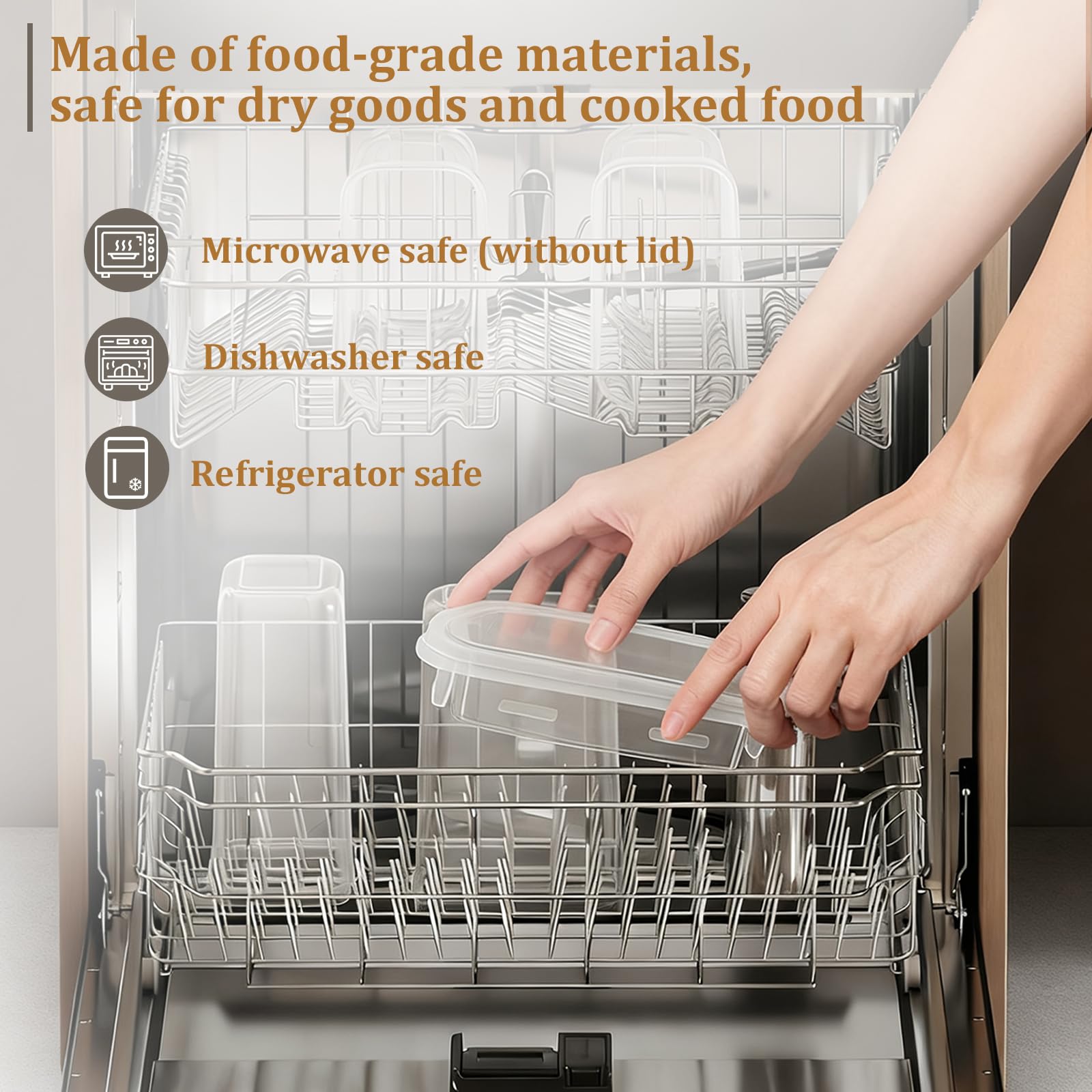 GoMaihe 6er Set Vorratsdosen mit Deckel Luftdichte: Vorratsbehälter mit Deckel 2800ml | Luftdichte Aufbewahrungbox Küche von Spaghetti, Nudeln, Mehl und Zucker | BPA-FREI | Spülmaschinenfest 6