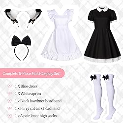 BAOPLAYKIDS 5Pcs Japanese Anime Lolita French Maid
