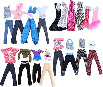 Amazon Com Coofit 10pcs Girl Doll Clothes Dress For Barbie Doll Travel Accessories Toys Games