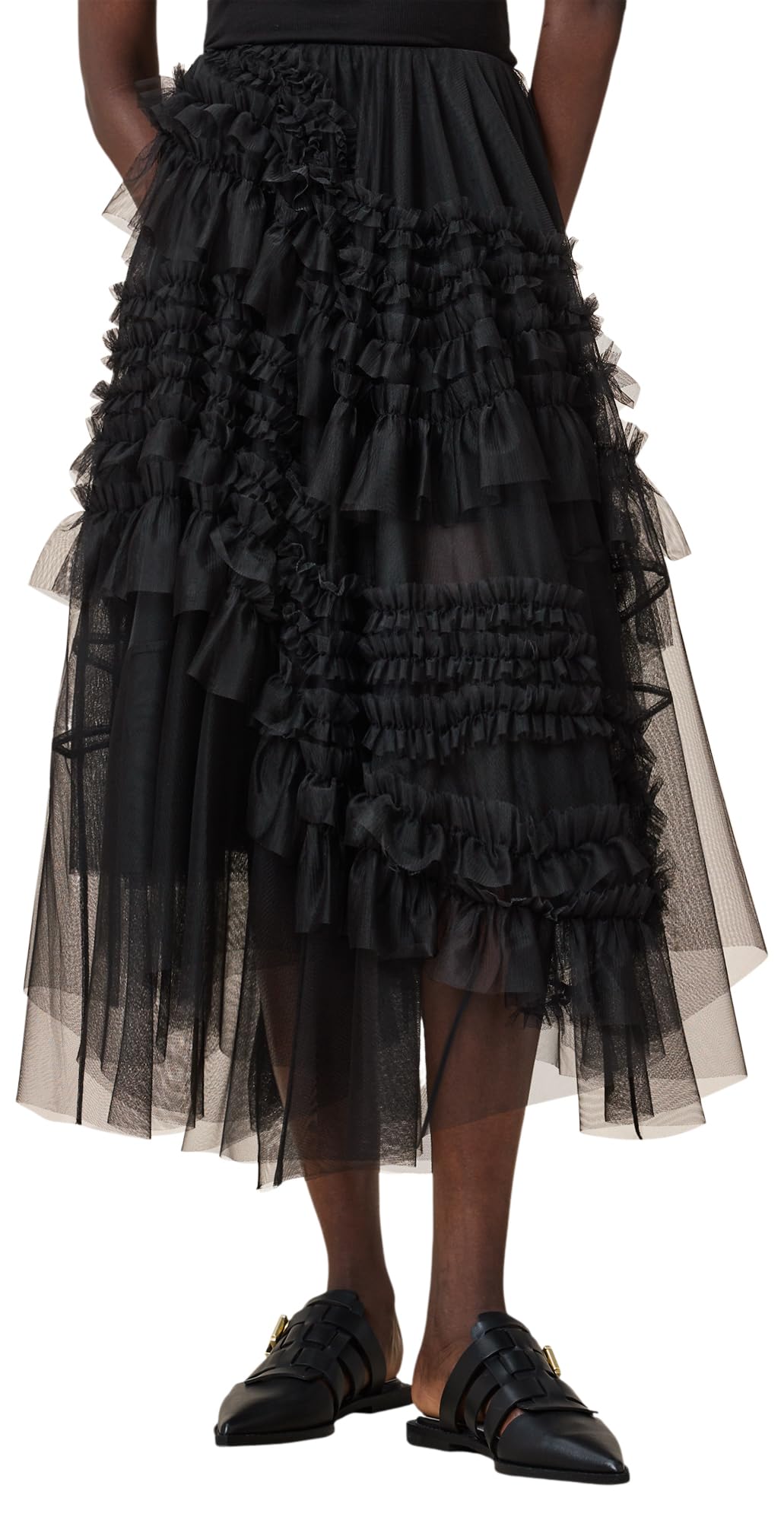 Photo 1 of AllSaints Womens Jen Tulle Skirt Black UK 4/US 0