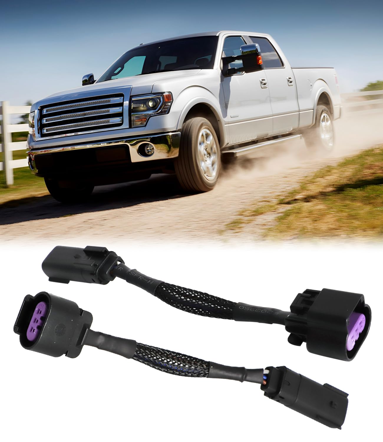 Photo 1 of HID to LED Headlight Conversion Wiring Kit Headlight Adapter Harness 1 Set (Pack of 2), Fit for Ford F-150 2009-2014 LF552H Plug and Play