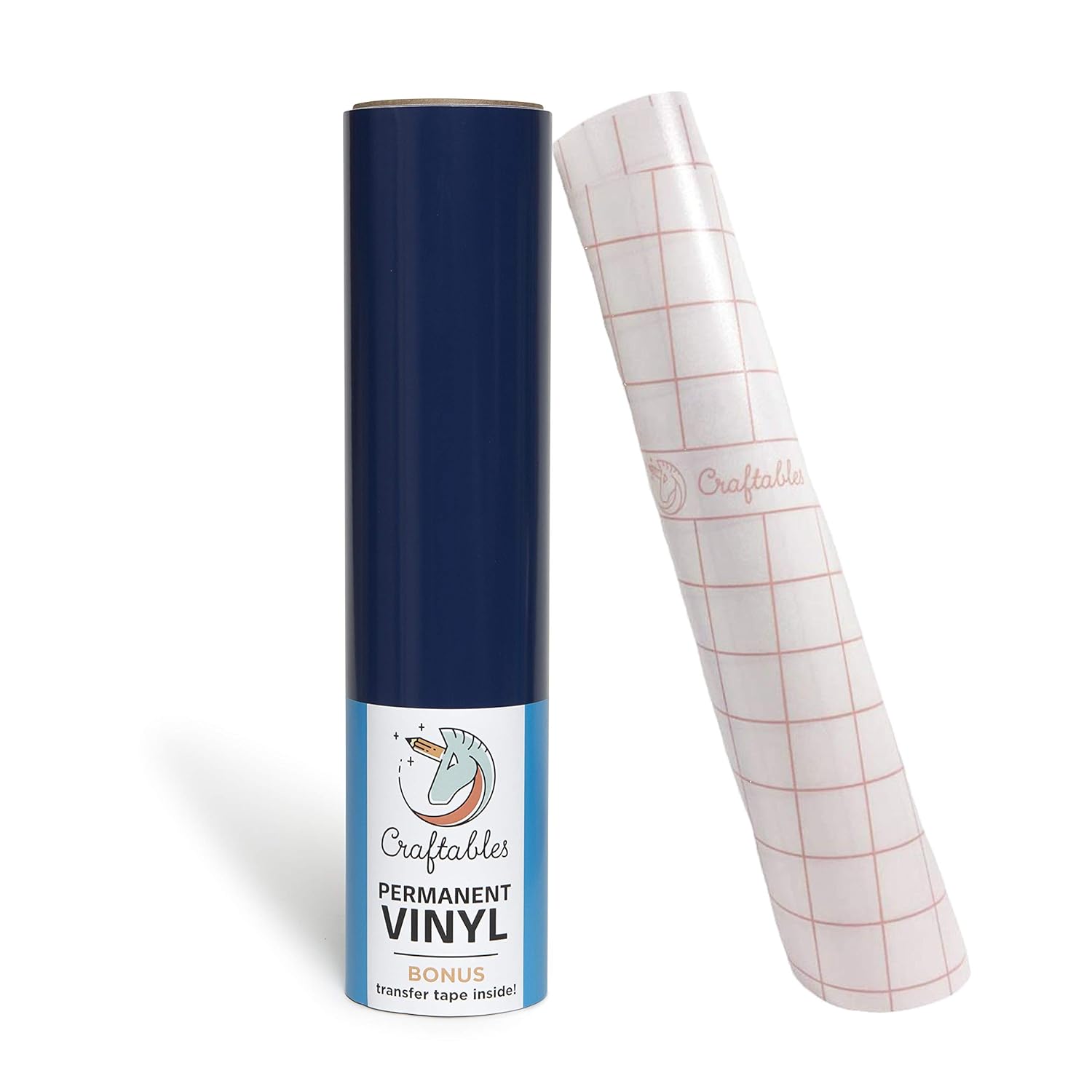 Craftables Navy Vinyl Roll Permanent, Adhesive, Glossy & Waterproof