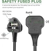 TISDLIP 1 Way Extension Lead 1M Portable Single Socket UK 2500W view 3