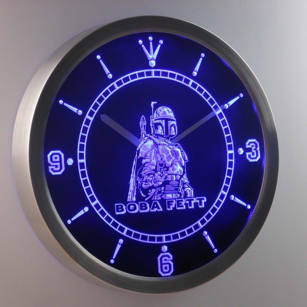 Boba Fett Star Wars 3D Neon Sign LED Wall Clock NC0217-B