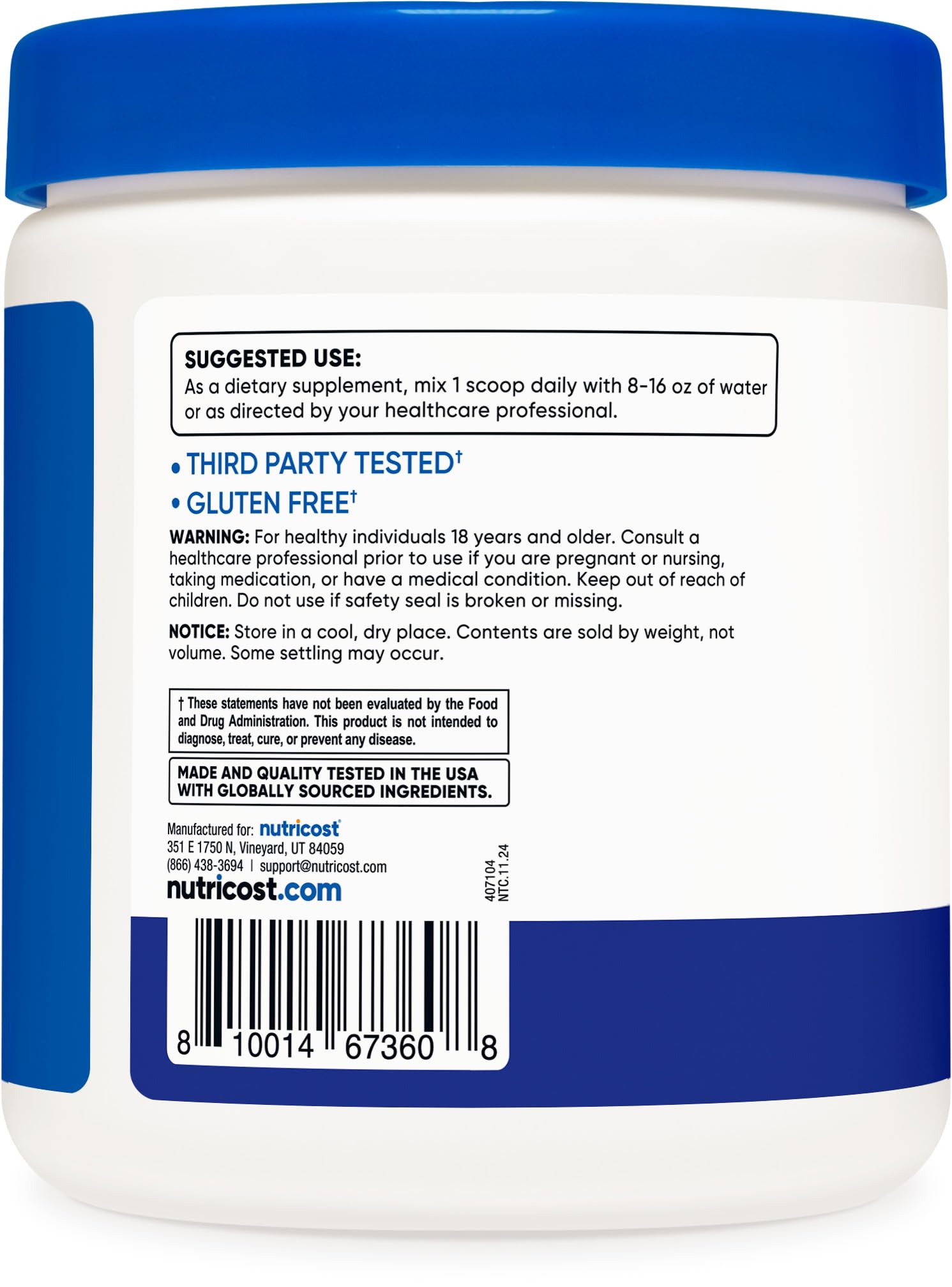 Nutricost EAA Powder 30 Servings (Blue Raspberry) - Essential Amino Acids - Non-GMO, Gluten Free, Vegetarian Friendly