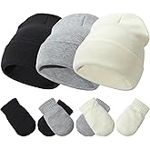 Baby Hats and Mittens Set Infant Toddler Beanie Caps Hospital Hat Set Newborn Gloves for Baby Boys Girls