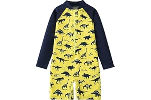 AIWUHE Boys one Piece Swimsuit Zipper Rash Guard Kids Long Sleeve Bathing Suits UPF 50+ Sun Protection Swimwear 2-9Y