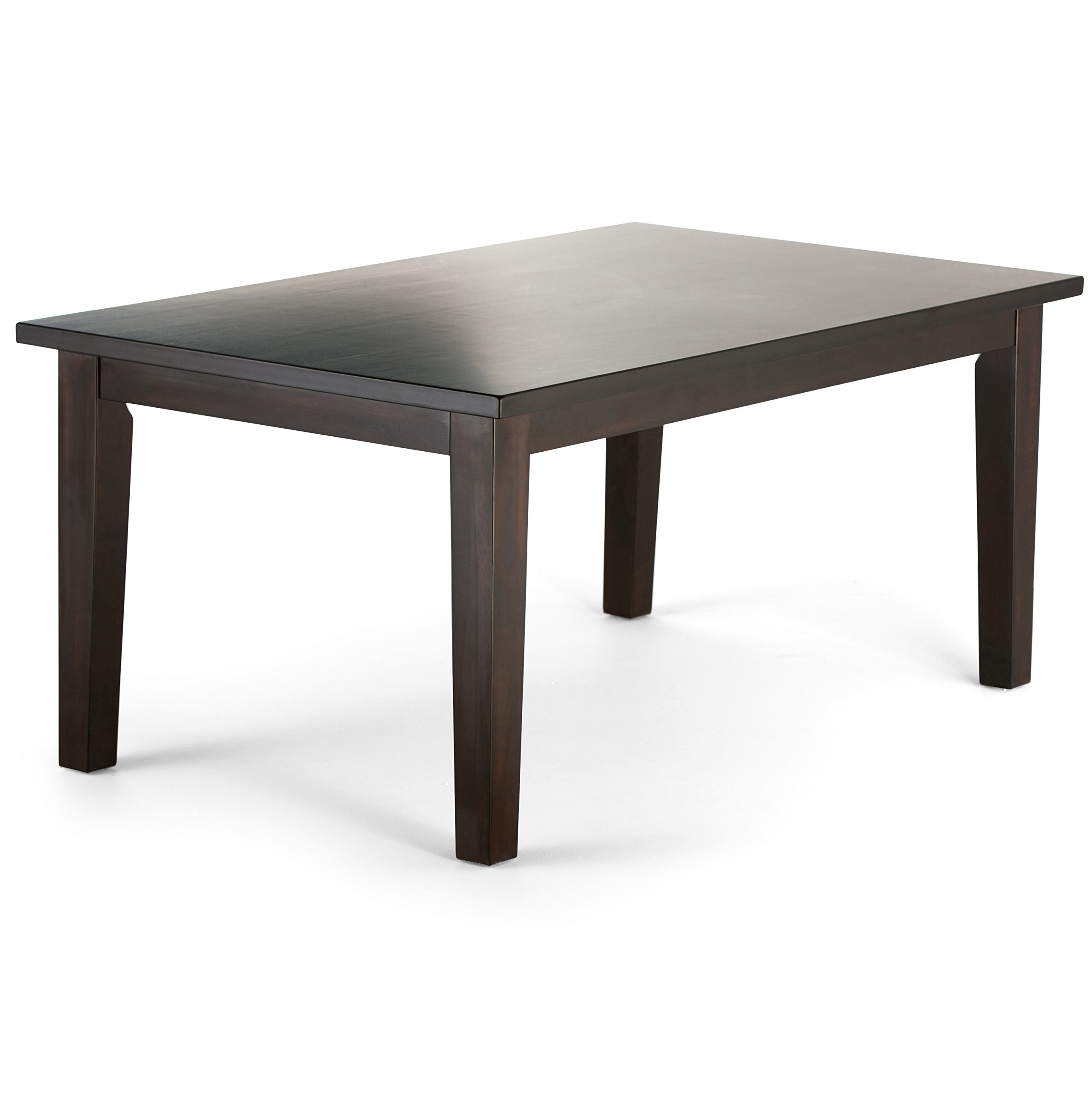 SIMPLIHOME Eastwood Dining Table, Solid Rubberwood and Veneer in Java ...