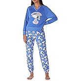 Richard Leeds International Womens Long Sleeve Pajama Top & Jogger Set - Hello Kitty | Pooh | Snoopy | Stitch - Soft PJs Set