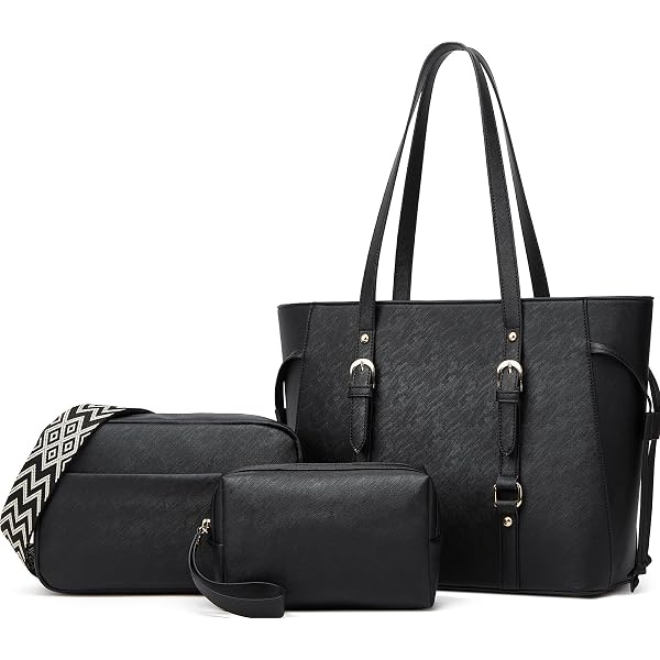 Elegant Black Backpack and Purse Set 4 pieces​ Amazon.com: Caalaay 4Pcs Backpack and Purse Sets for Women  main image 3