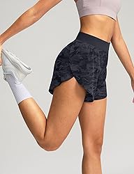 Soothfeel High Waisted Athletic Running Shorts for