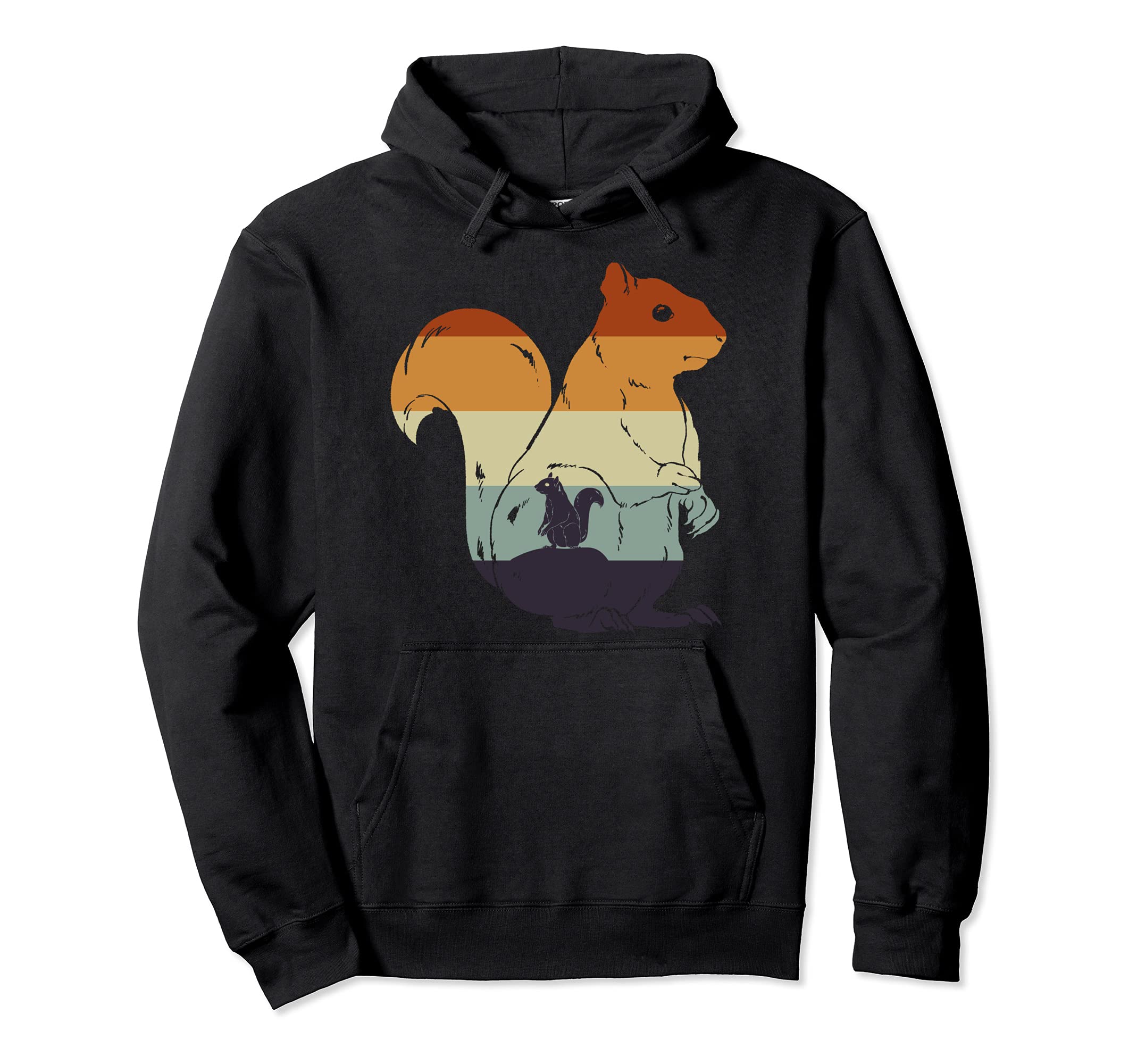 Retro Squirrel Lover Wildlife Forest Animal Squirrel Pullover Hoodie