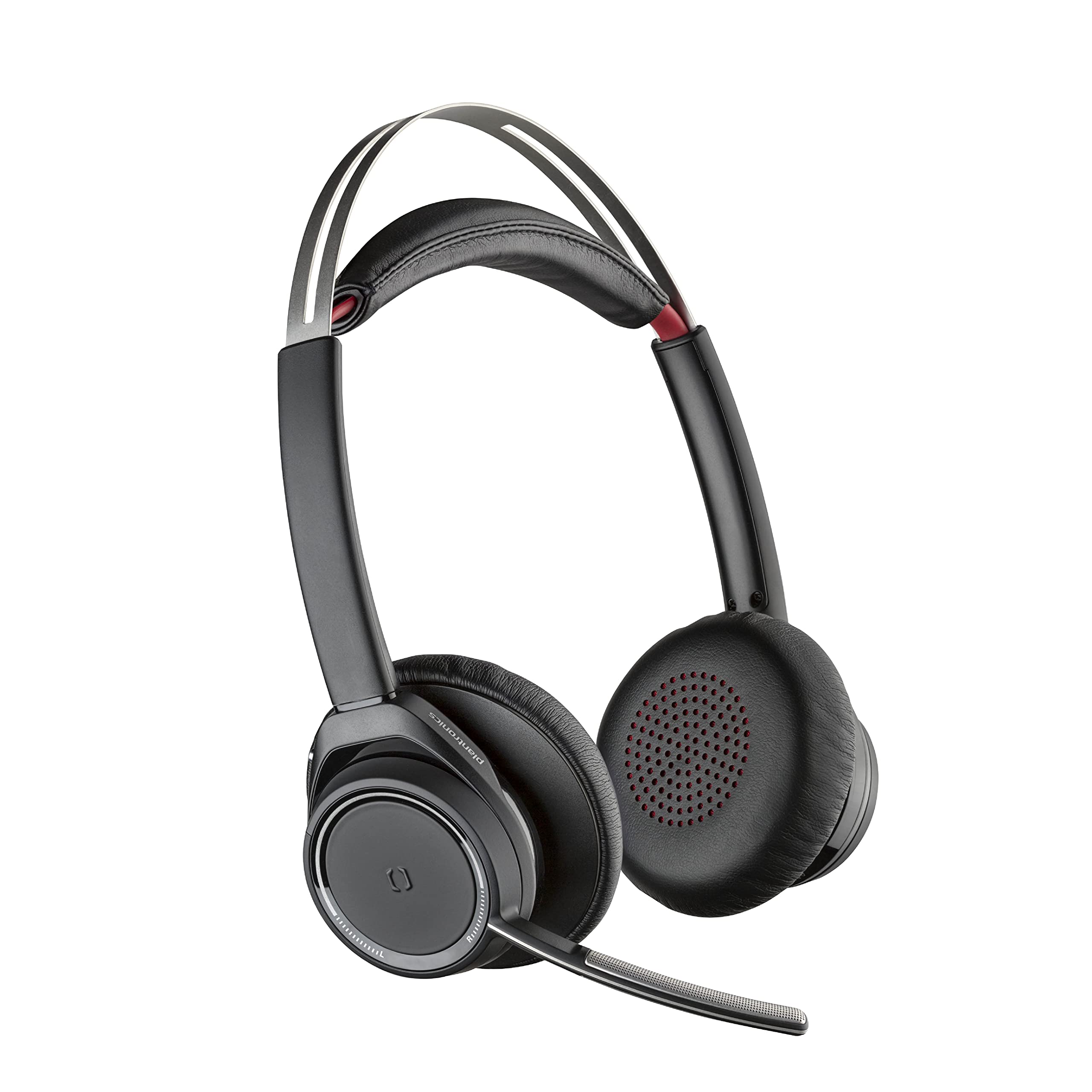Plantronics - Voyager Focus Uc Avec Socle De Charge (Poly) - Casque Bluetooth À Deux Oreilles (Stéréo) Avec Microphone À Perche - Usb-A Compatible PC/Mac - Suppression Active Du Bruit