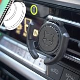 HOMEFOX Car Vent Mount Holder 2 Pack - Compatible with Popsocket - Black Leather Car Mount Made for Pop Socket Grips Collapsible Phone Holder for PopMount - with Clip for Horizontal Air Vent ONLY