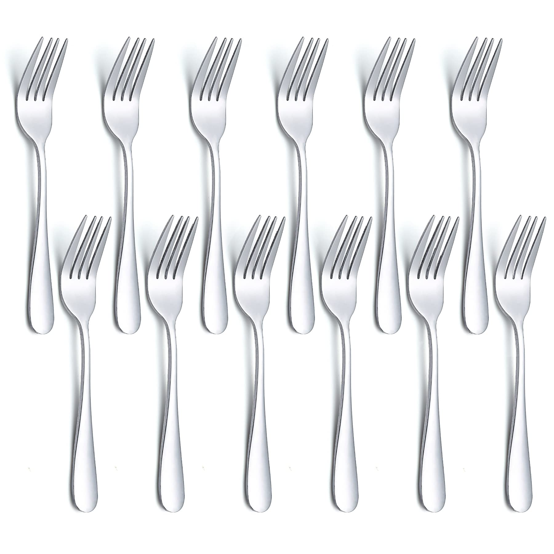 Evanda 14cm Dessert Forks 12 Pieces, Stainless Steel Pastry Forks Set, Fruit Forks, Mini Cake Forks, Appetizer Forks for Home, Wedding, Party, Cafe, Restaurant, Dishwasher Safe. — image 1