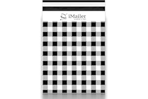 100 Count - 10x13 inch Poly Mailers Black Gingham Plaid Shipping Bags,Mailing Envelope with Self Seal Strip